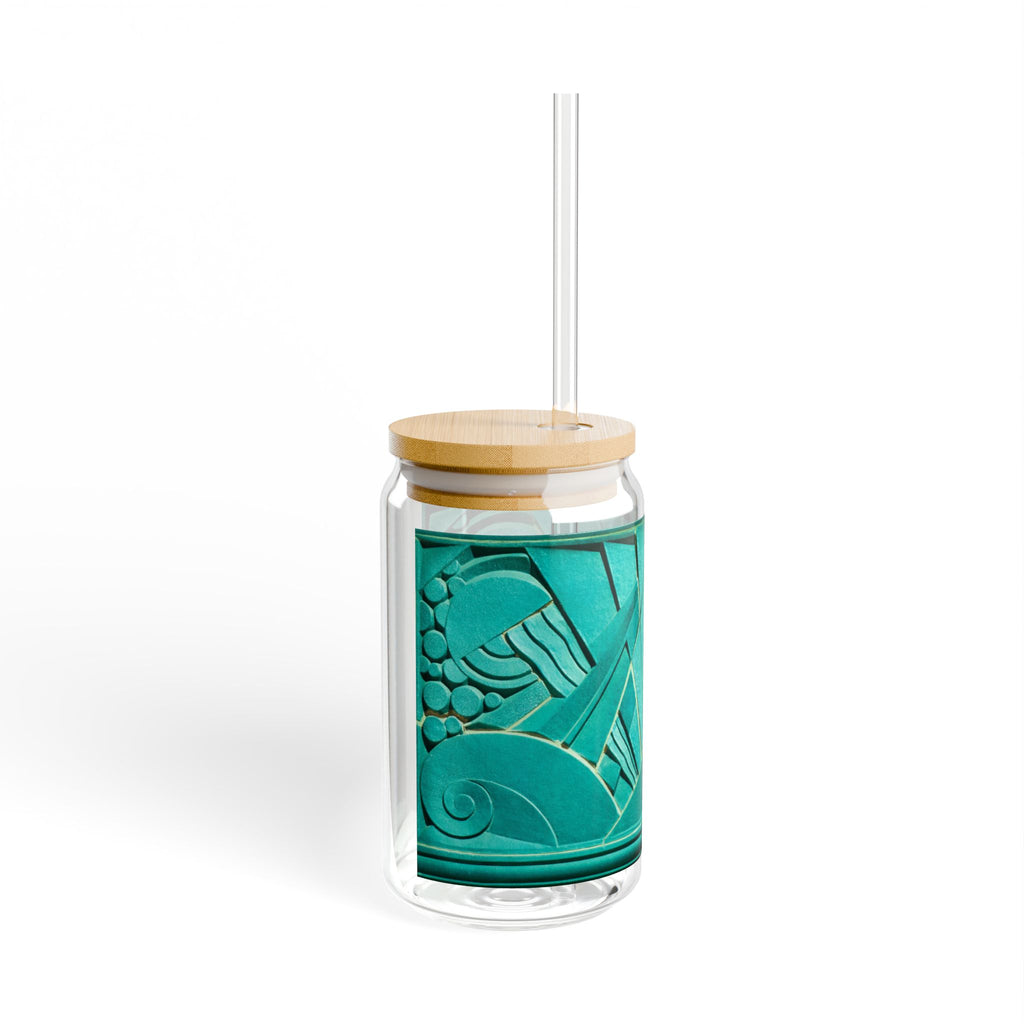 THE OPULENCE - Teal Treat | Glamorous ART DECO SIPPER GLASS 16oz