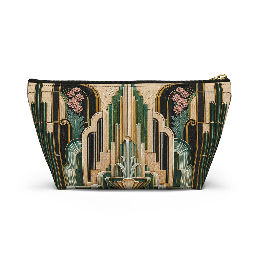 THE PARAMOUNT - Emerald Gold | Glamorous Art Deco Makeup Bag - Accessory Cosmetic Pouch