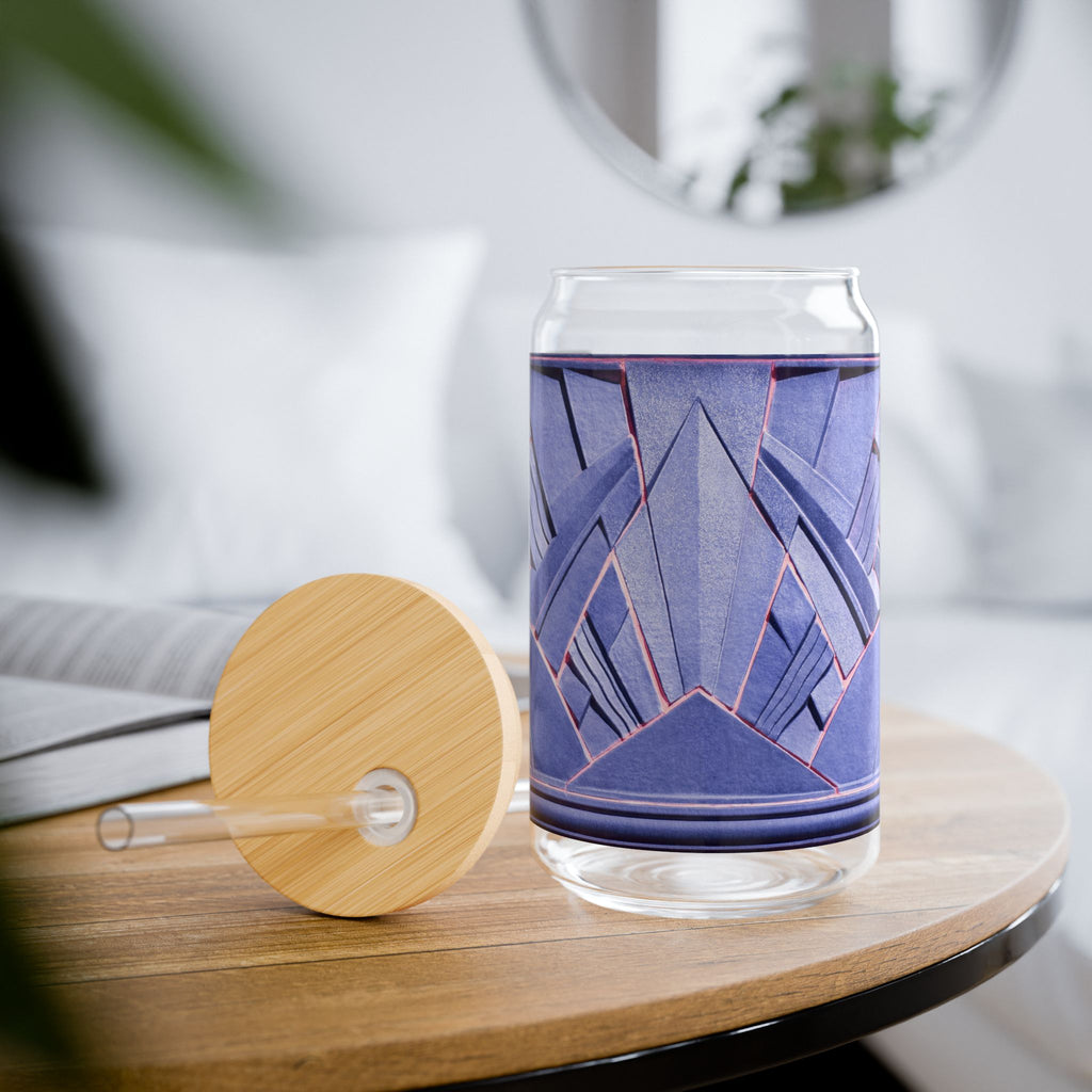 THE OPULENCE - Purple Poppy | Glamorous ART DECO SIPPER GLASS 16oz