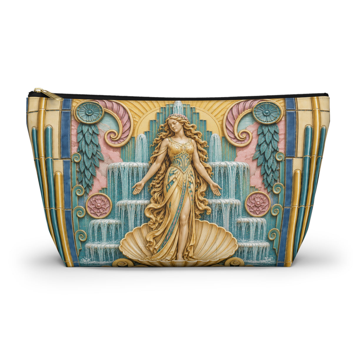 THE VENUS - Golden Sunrise | Glamorous Art Deco Makeup Bag - Accessory Cosmetic Pouch