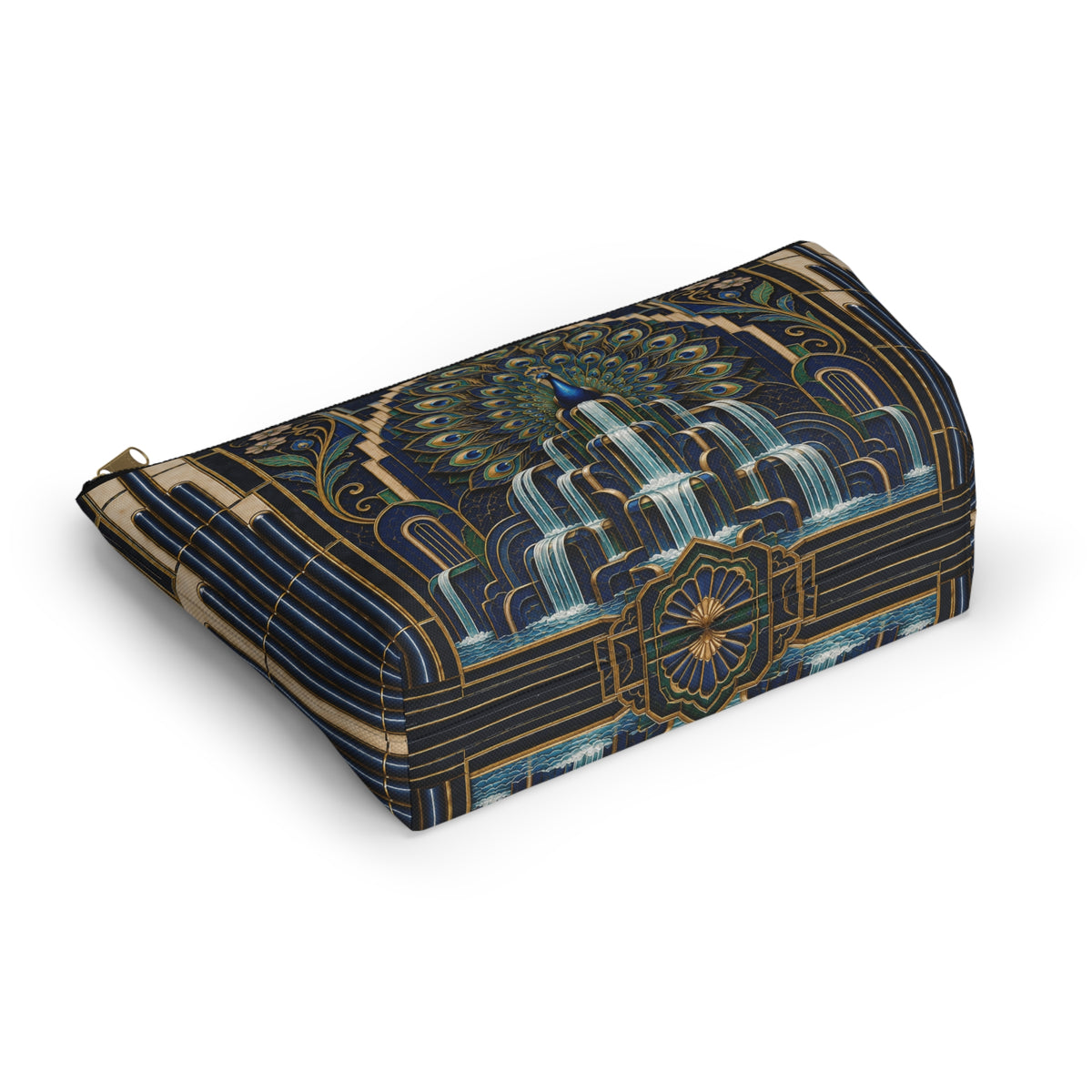 THE PLUME - Midnight Blue | Glamorous Art Deco Makeup Bag - Accessory Cosmetic Pouch