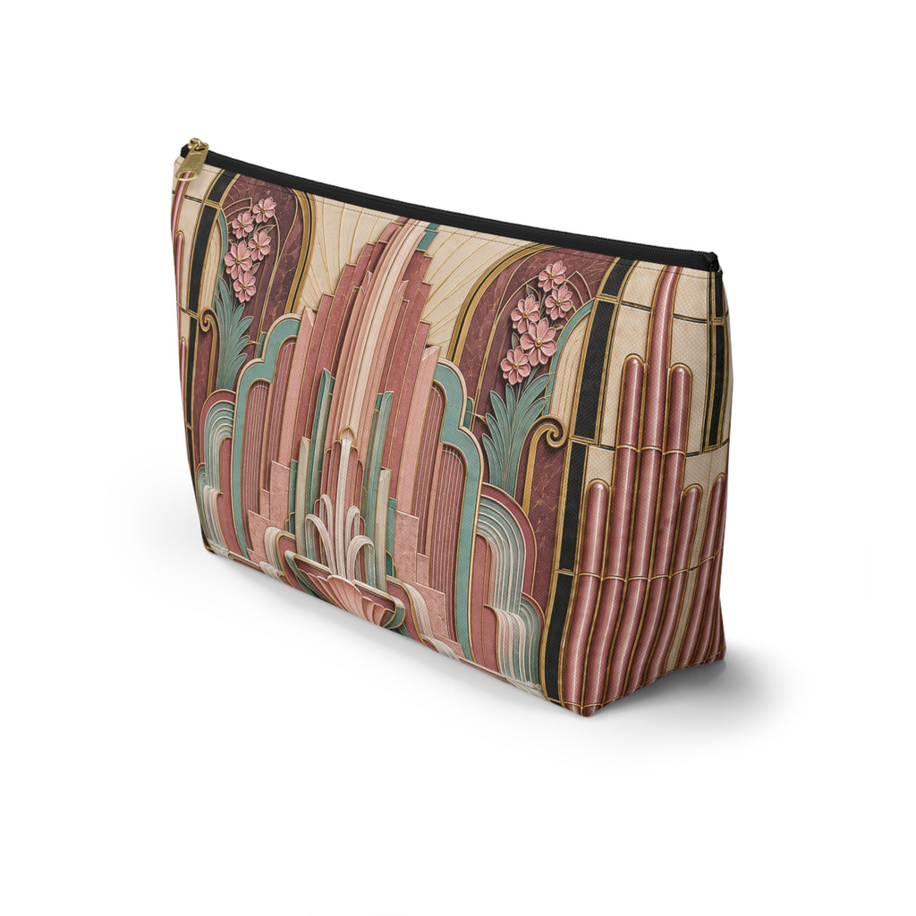 THE PARAMOUNT - Rose Pink | Glamorous Art Deco Makeup Bag - Accessory Cosmetic Pouch