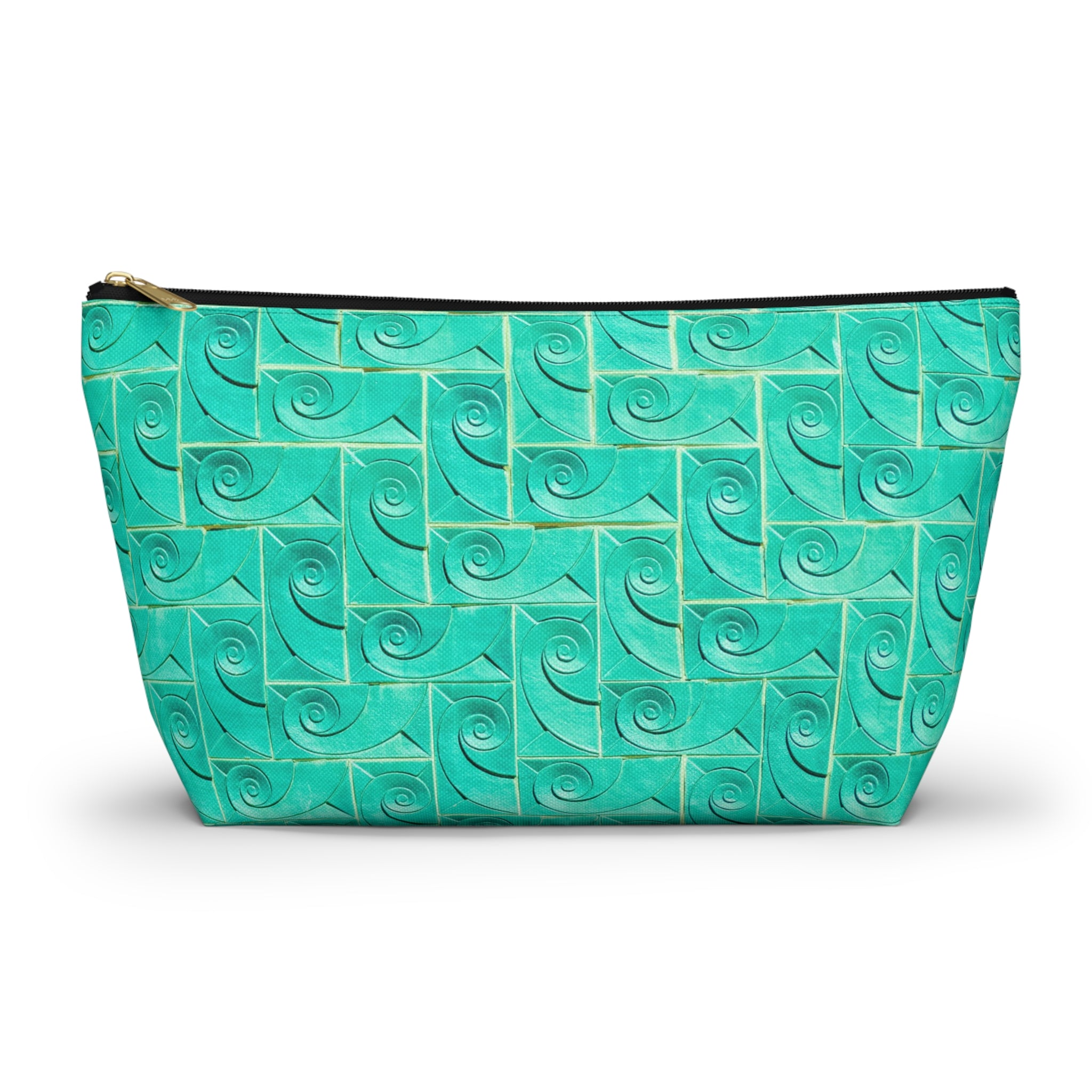 Glamorous Art Deco Makeup Bag - Accessory Cosmetic Pouch | THE ROSCOE - Turquoise Swirl