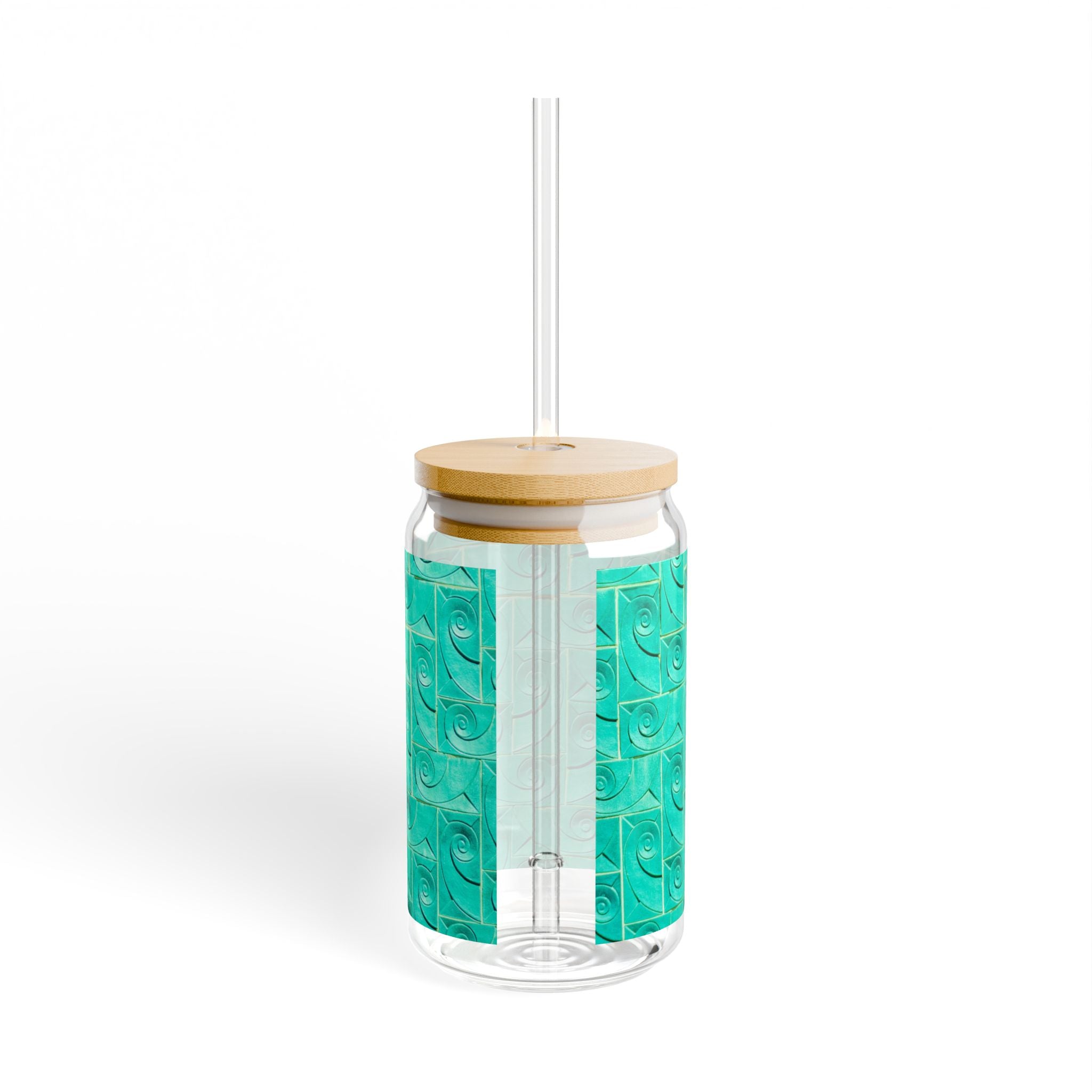 THE ROSCOE - Teal Swirl | Glamorous ART DECO SIPPER GLASS 16oz