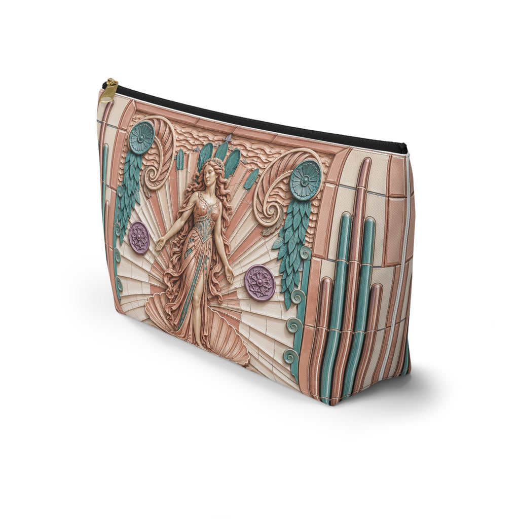 THE VENUS - Rose Teal | Glamorous Art Deco Makeup Bag - Accessory Cosmetic Pouch