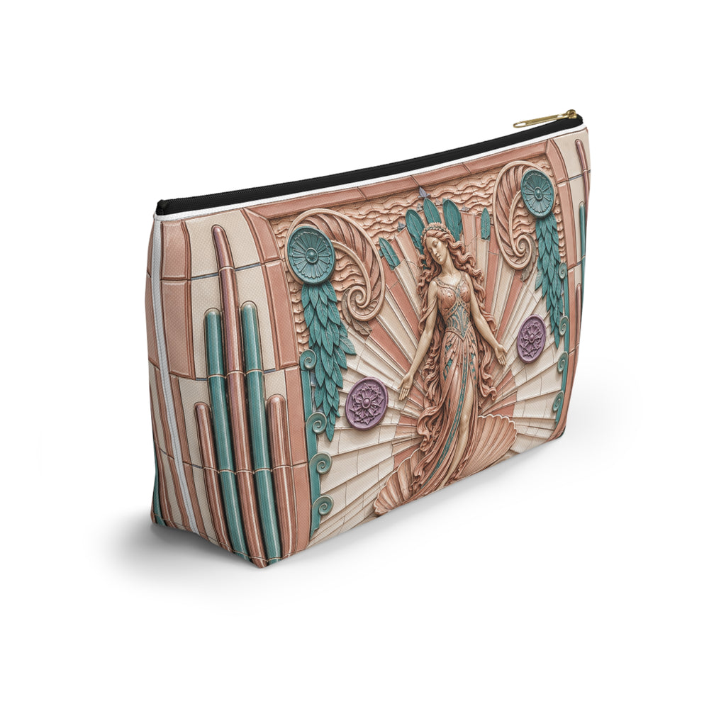THE VENUS - Rose Teal | Glamorous Art Deco Makeup Bag - Accessory Cosmetic Pouch