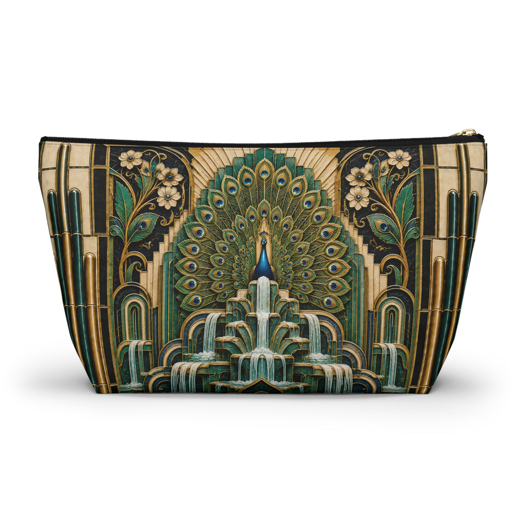 THE PLUME - Emerald Gold | Glamorous Art Deco Makeup Bag - Accessory Cosmetic Pouch