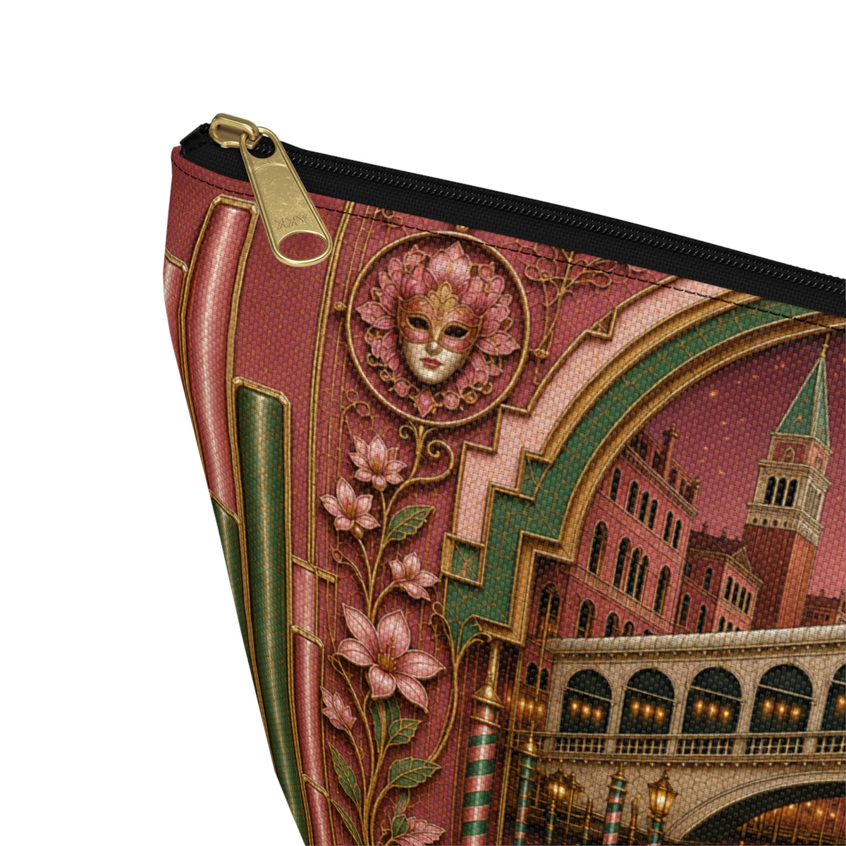 THE VENETIAN - Mauve Masquerade | Glamorous Art Deco Makeup Bag - Accessory Cosmetic Pouch