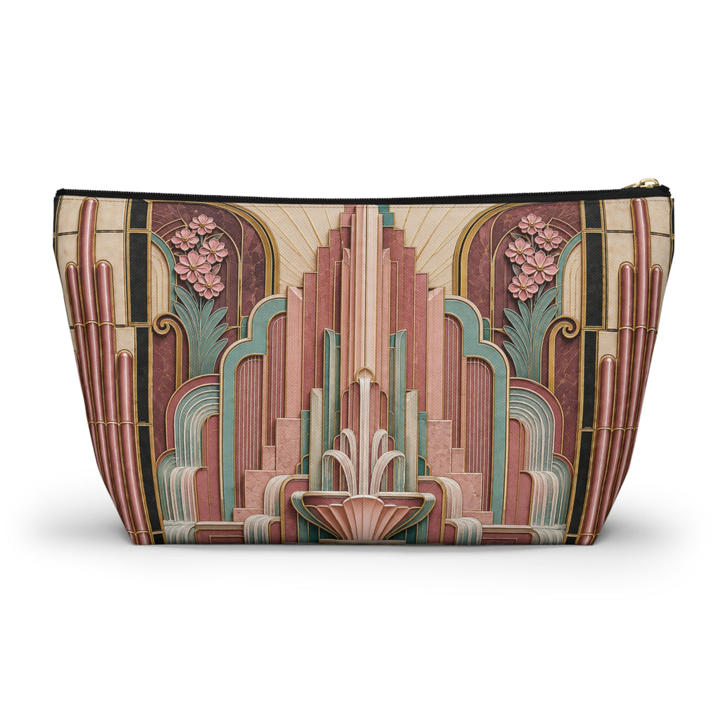 THE PARAMOUNT - Rose Pink | Glamorous Art Deco Makeup Bag - Accessory Cosmetic Pouch