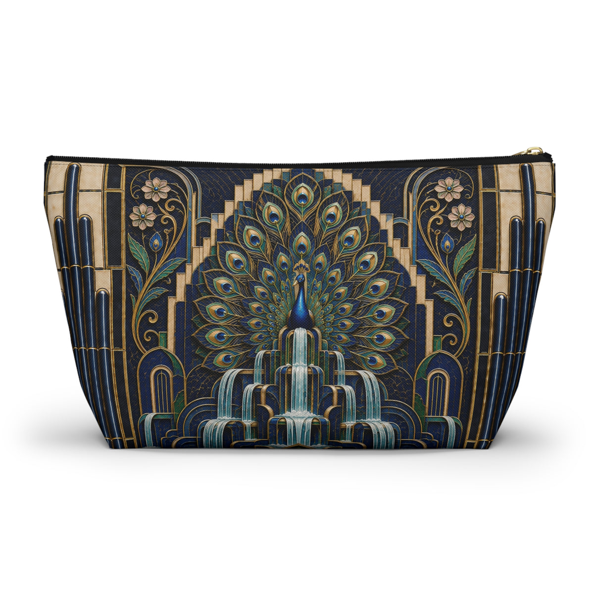 THE PLUME - Midnight Blue | Glamorous Art Deco Makeup Bag - Accessory Cosmetic Pouch