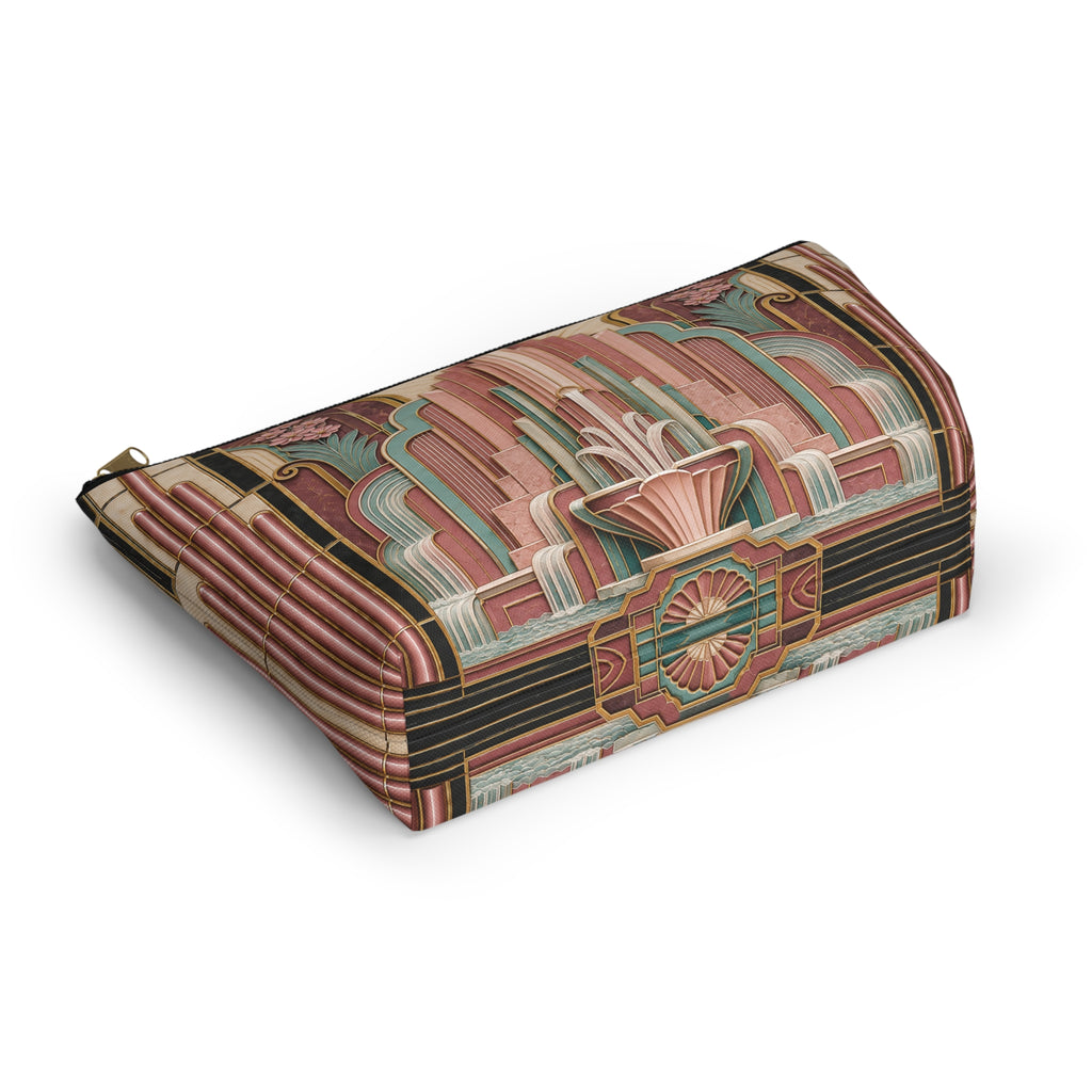 THE PARAMOUNT - Rose Pink | Glamorous Art Deco Makeup Bag - Accessory Cosmetic Pouch