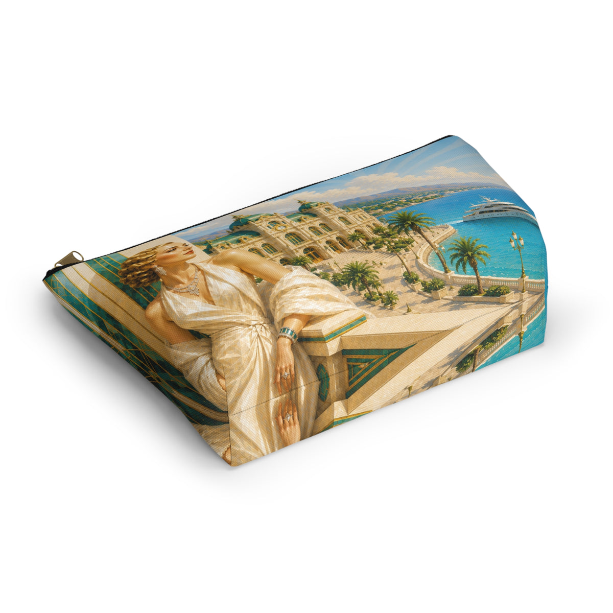 THE MONTE CARLO | Glamorous Art Deco Makeup Bag - Accessory Cosmetic Pouch