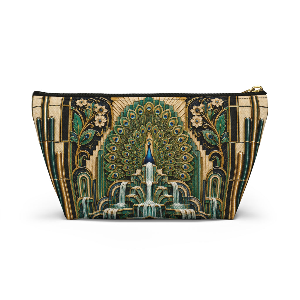 THE PLUME - Emerald Gold | Glamorous Art Deco Makeup Bag - Accessory Cosmetic Pouch