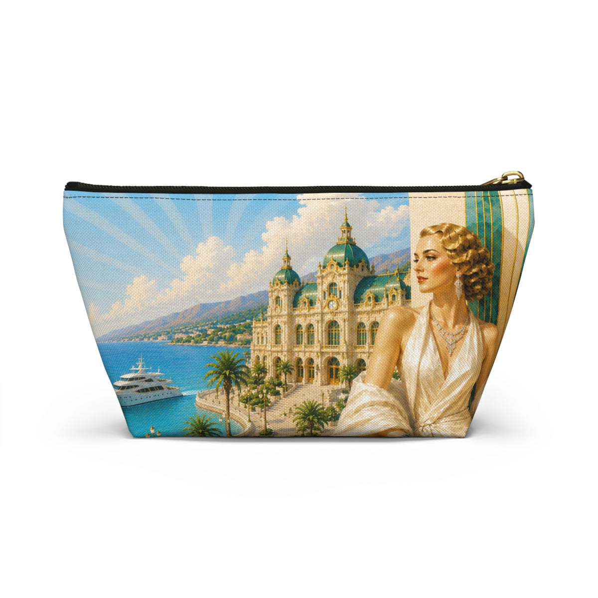 THE MONTE CARLO | Glamorous Art Deco Makeup Bag - Accessory Cosmetic Pouch