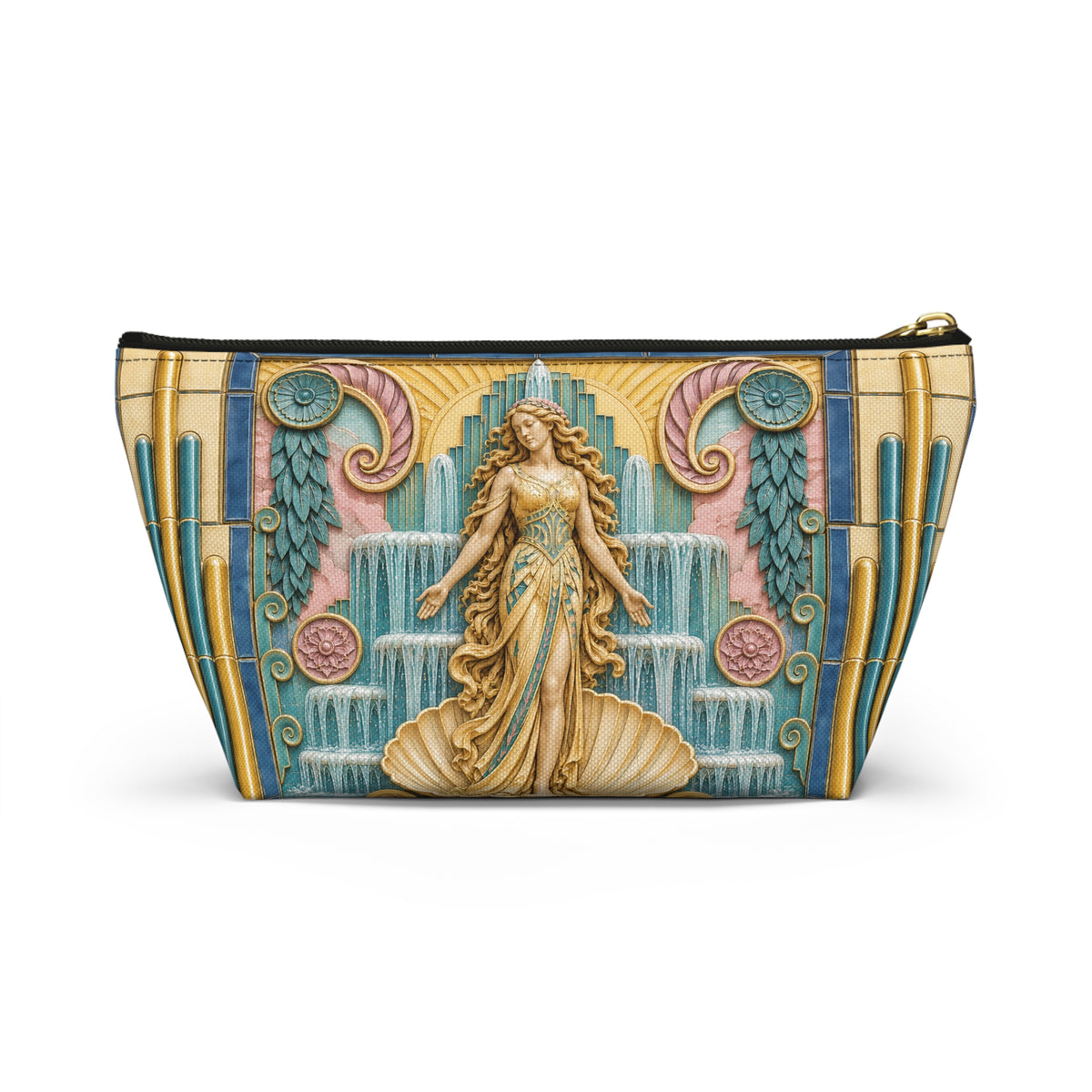 THE VENUS - Golden Sunrise | Glamorous Art Deco Makeup Bag - Accessory Cosmetic Pouch