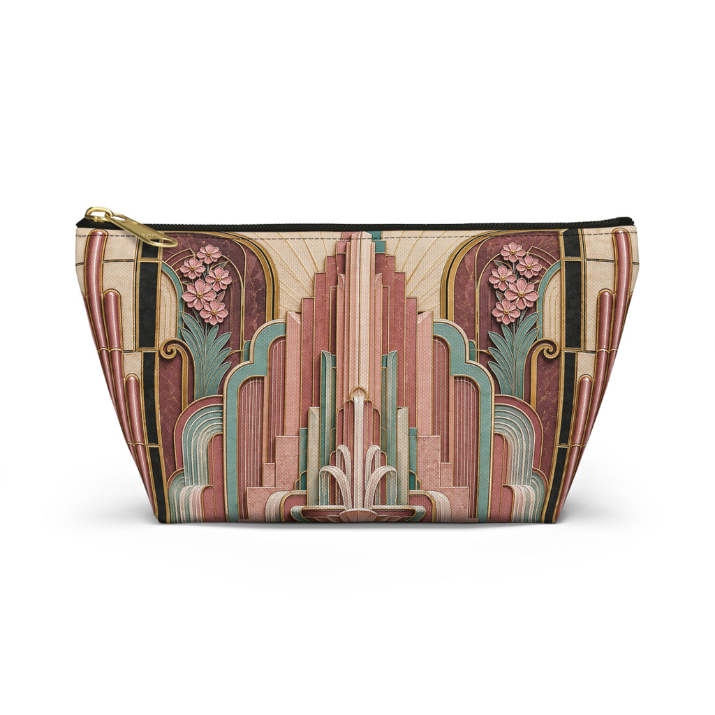THE PARAMOUNT - Rose Pink | Glamorous Art Deco Makeup Bag - Accessory Cosmetic Pouch