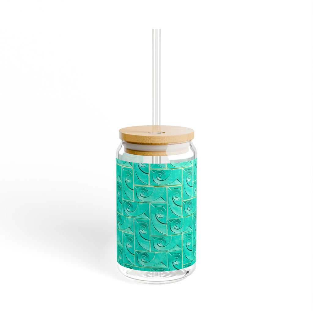 THE ROSCOE - Teal Swirl | Glamorous ART DECO SIPPER GLASS 16oz