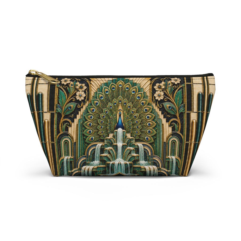 THE PLUME - Emerald Gold | Glamorous Art Deco Makeup Bag - Accessory Cosmetic Pouch
