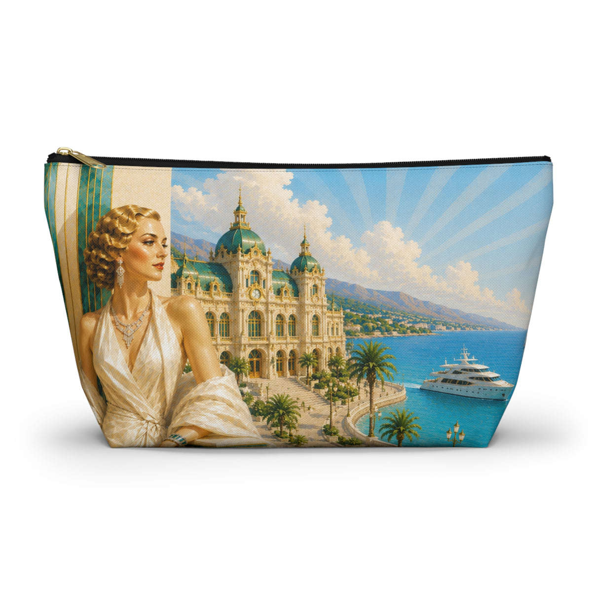 THE MONTE CARLO | Glamorous Art Deco Makeup Bag - Accessory Cosmetic Pouch
