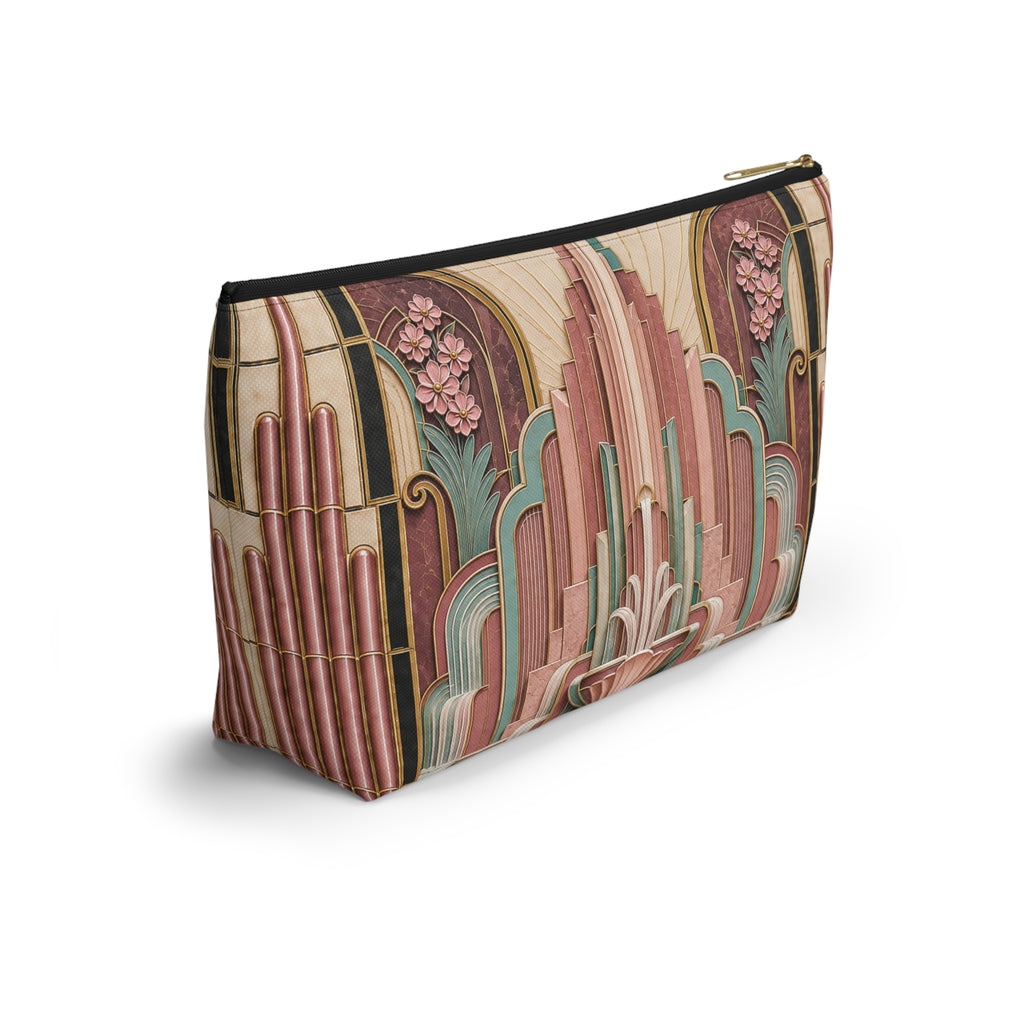 THE PARAMOUNT - Rose Pink | Glamorous Art Deco Makeup Bag - Accessory Cosmetic Pouch