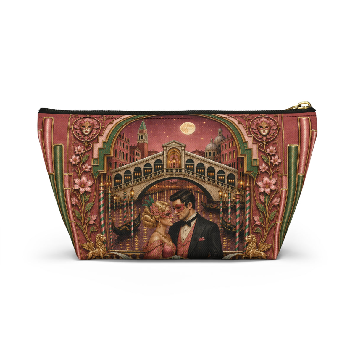 THE VENETIAN - Mauve Masquerade | Glamorous Art Deco Makeup Bag - Accessory Cosmetic Pouch