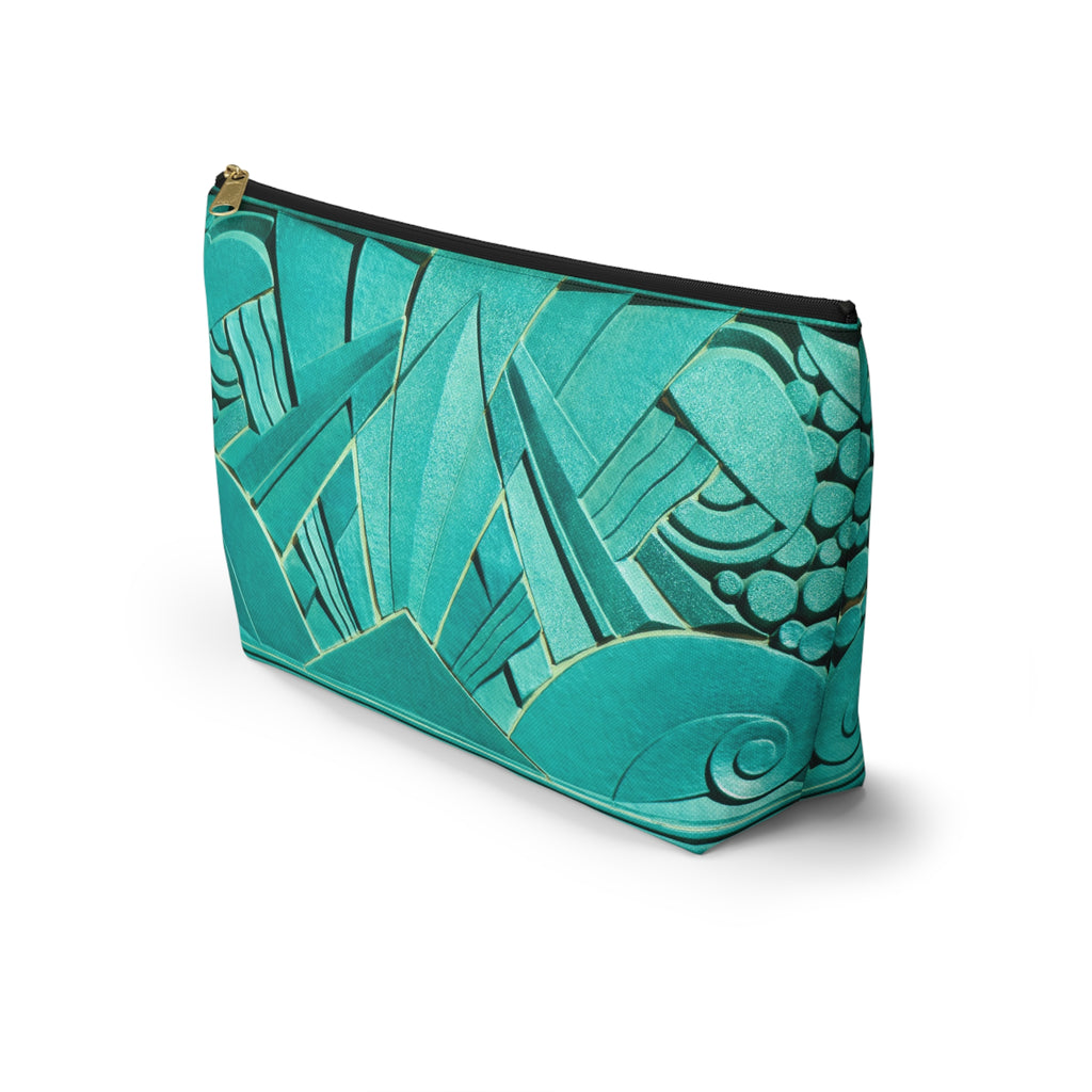 THE OPULENCE - Teal Treat | Glamorous Art Deco Makeup Bag - Accessory Cosmetic Pouch
