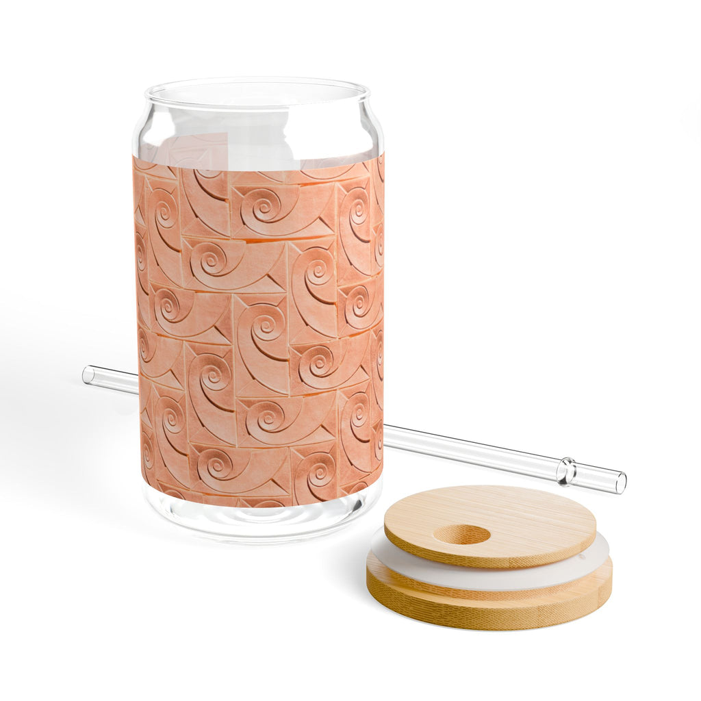 THE ROSCOE - Peach Swirl | Glamorous ART DECO SIPPER GLASS 16oz