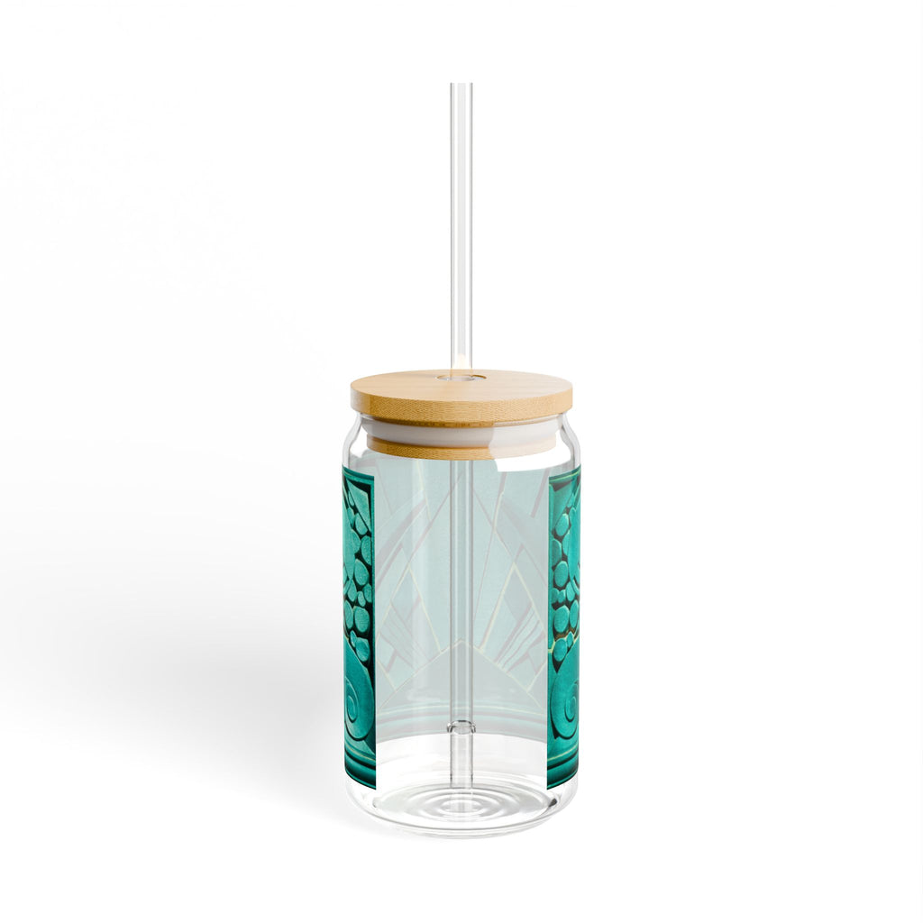 THE OPULENCE - Teal Treat | Glamorous ART DECO SIPPER GLASS 16oz