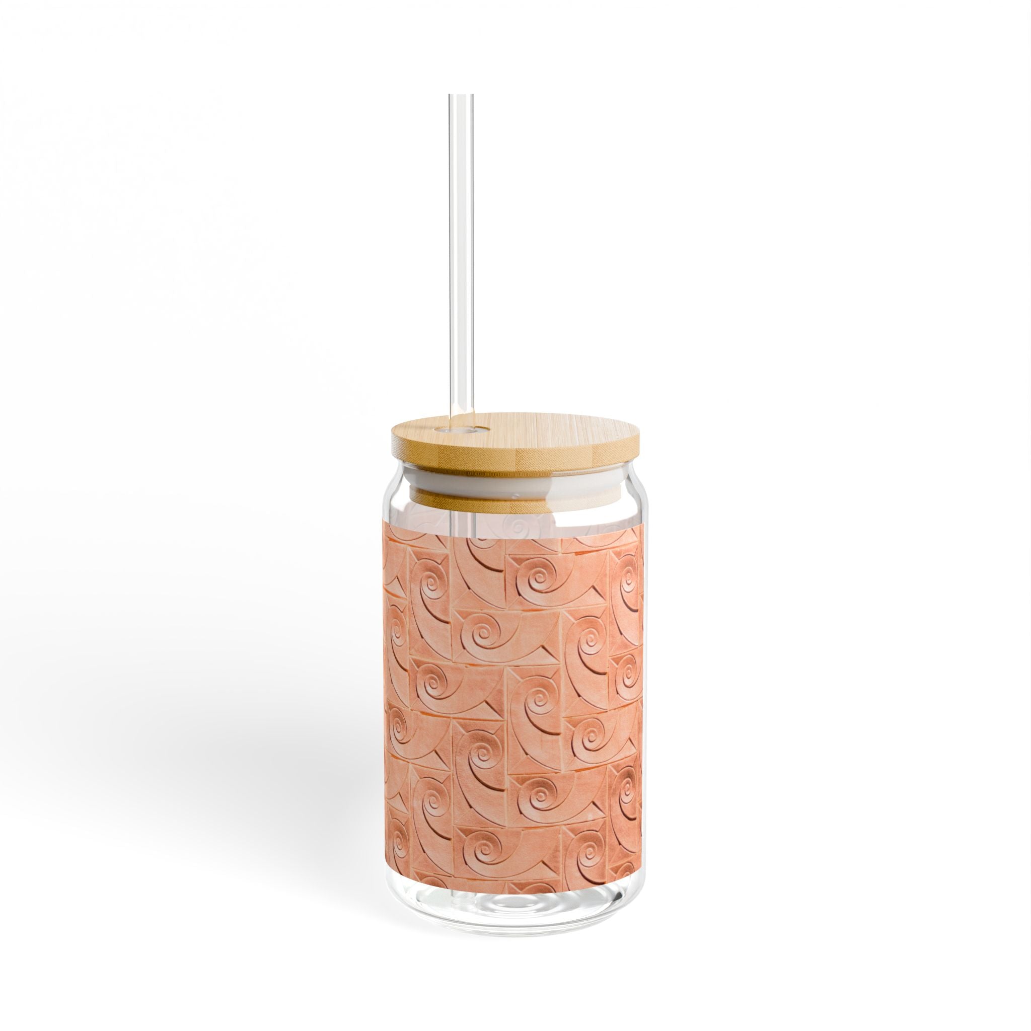 THE ROSCOE - Peach Swirl | Glamorous ART DECO SIPPER GLASS 16oz