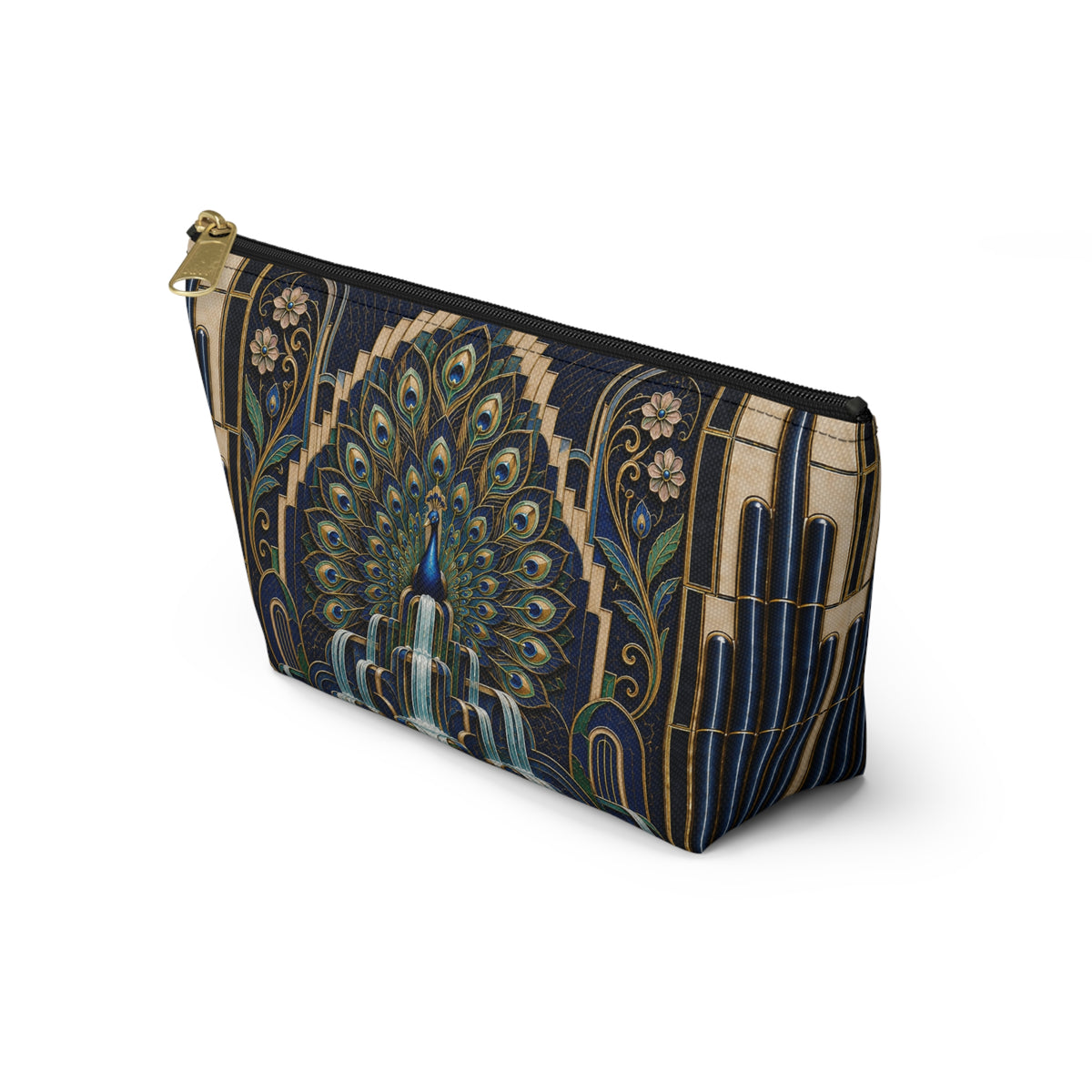THE PLUME - Midnight Blue | Glamorous Art Deco Makeup Bag - Accessory Cosmetic Pouch