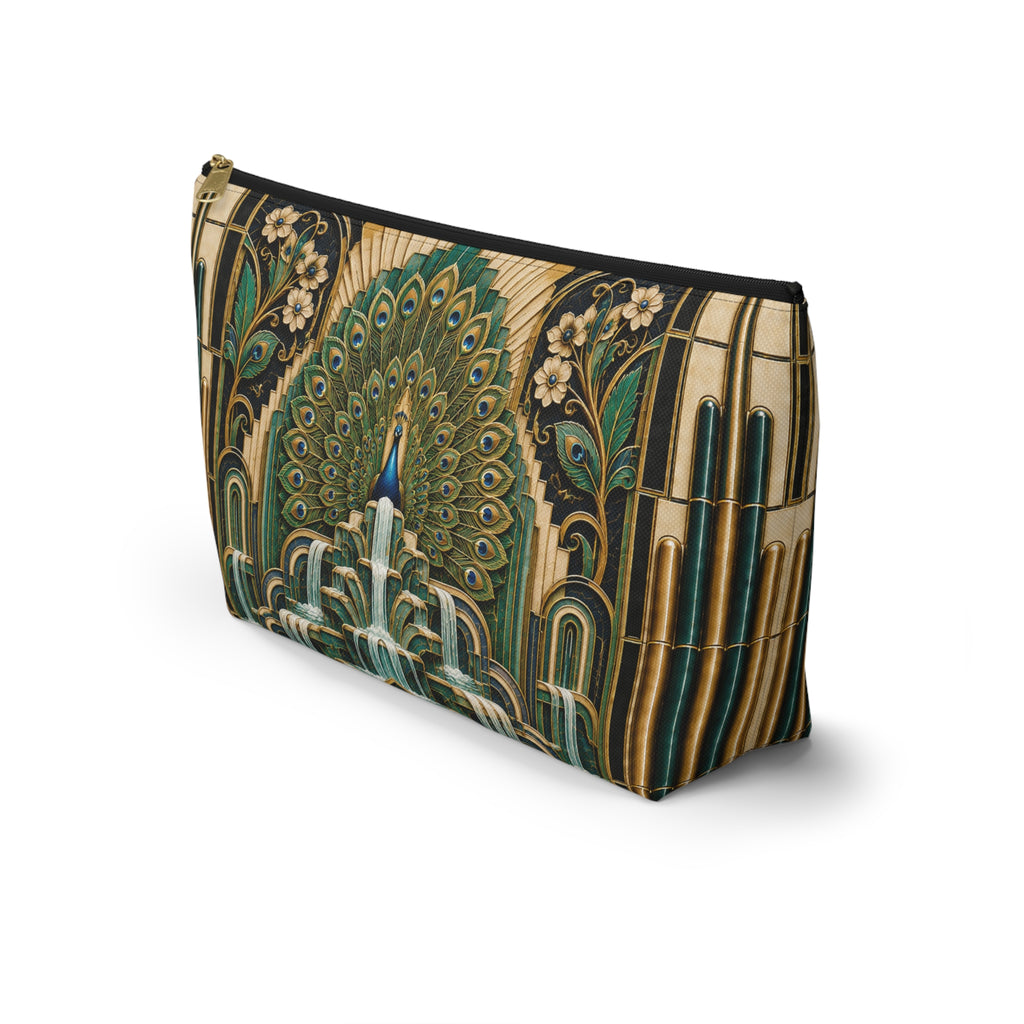 THE PLUME - Emerald Gold | Glamorous Art Deco Makeup Bag - Accessory Cosmetic Pouch
