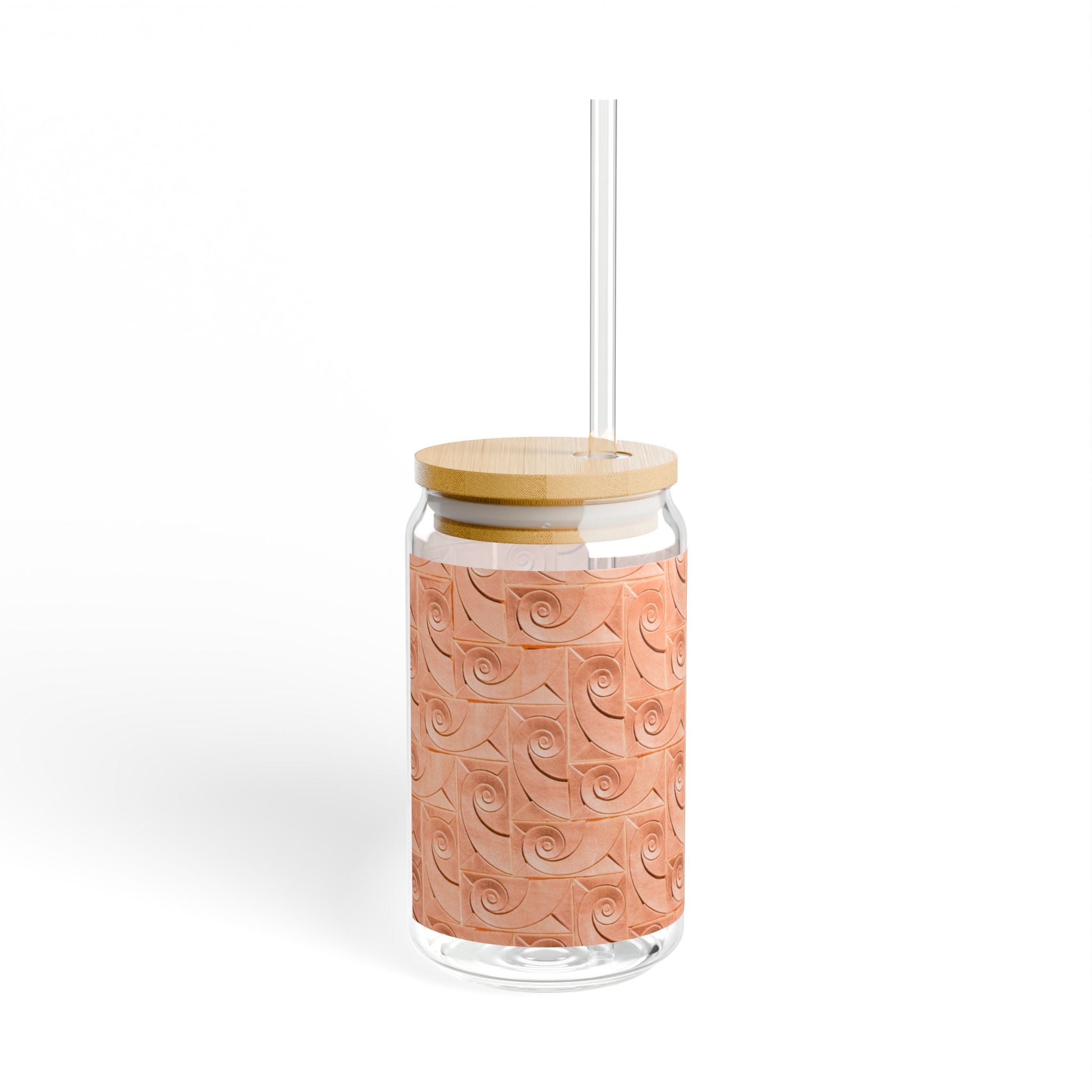 THE ROSCOE - Peach Swirl | Glamorous ART DECO SIPPER GLASS 16oz