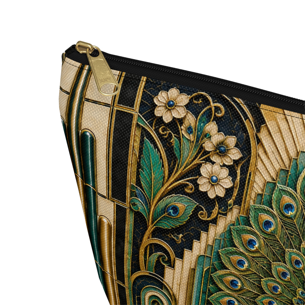 THE PLUME - Emerald Gold | Glamorous Art Deco Makeup Bag - Accessory Cosmetic Pouch