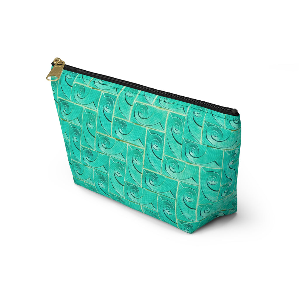 Glamorous Art Deco Makeup Bag - Accessory Cosmetic Pouch | THE ROSCOE - Turquoise Swirl