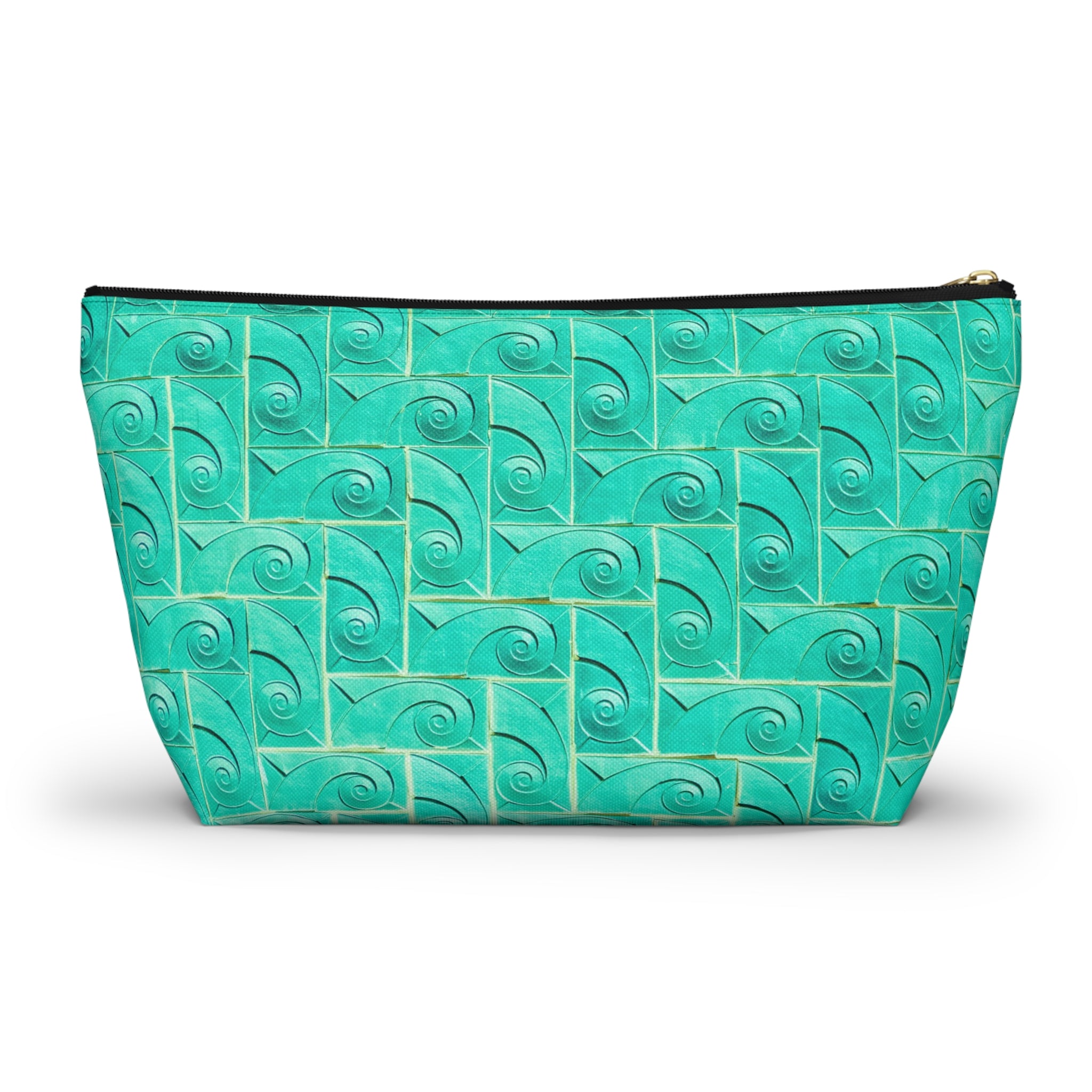Glamorous Art Deco Makeup Bag - Accessory Cosmetic Pouch | THE ROSCOE - Turquoise Swirl