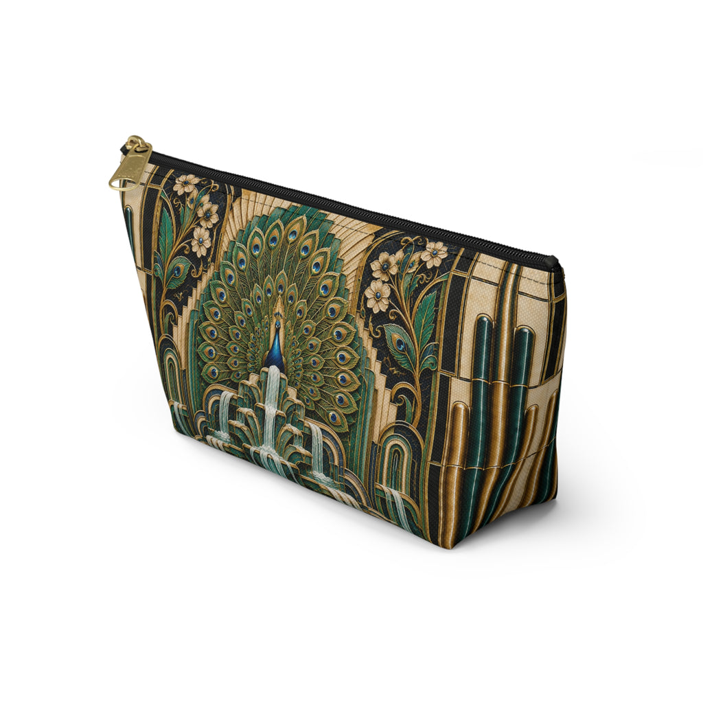 THE PLUME - Emerald Gold | Glamorous Art Deco Makeup Bag - Accessory Cosmetic Pouch