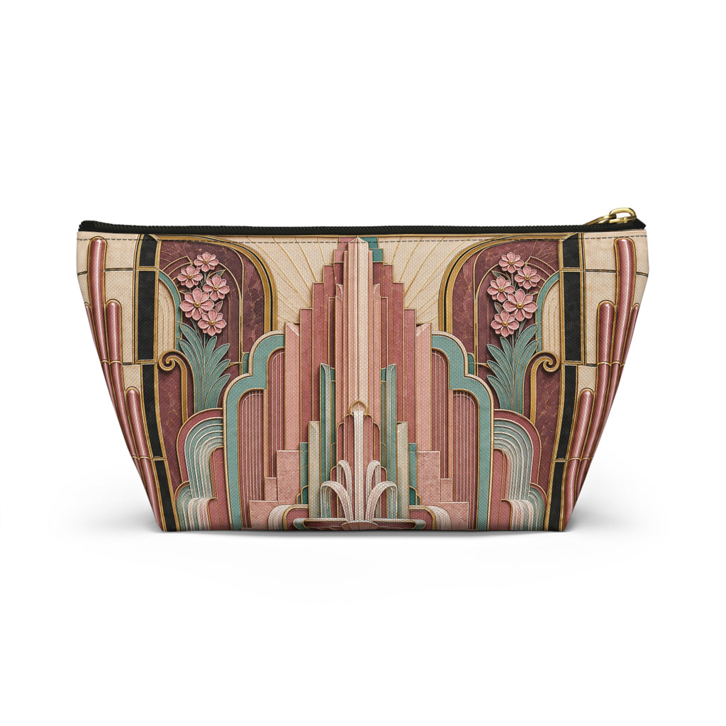 THE PARAMOUNT - Rose Pink | Glamorous Art Deco Makeup Bag - Accessory Cosmetic Pouch