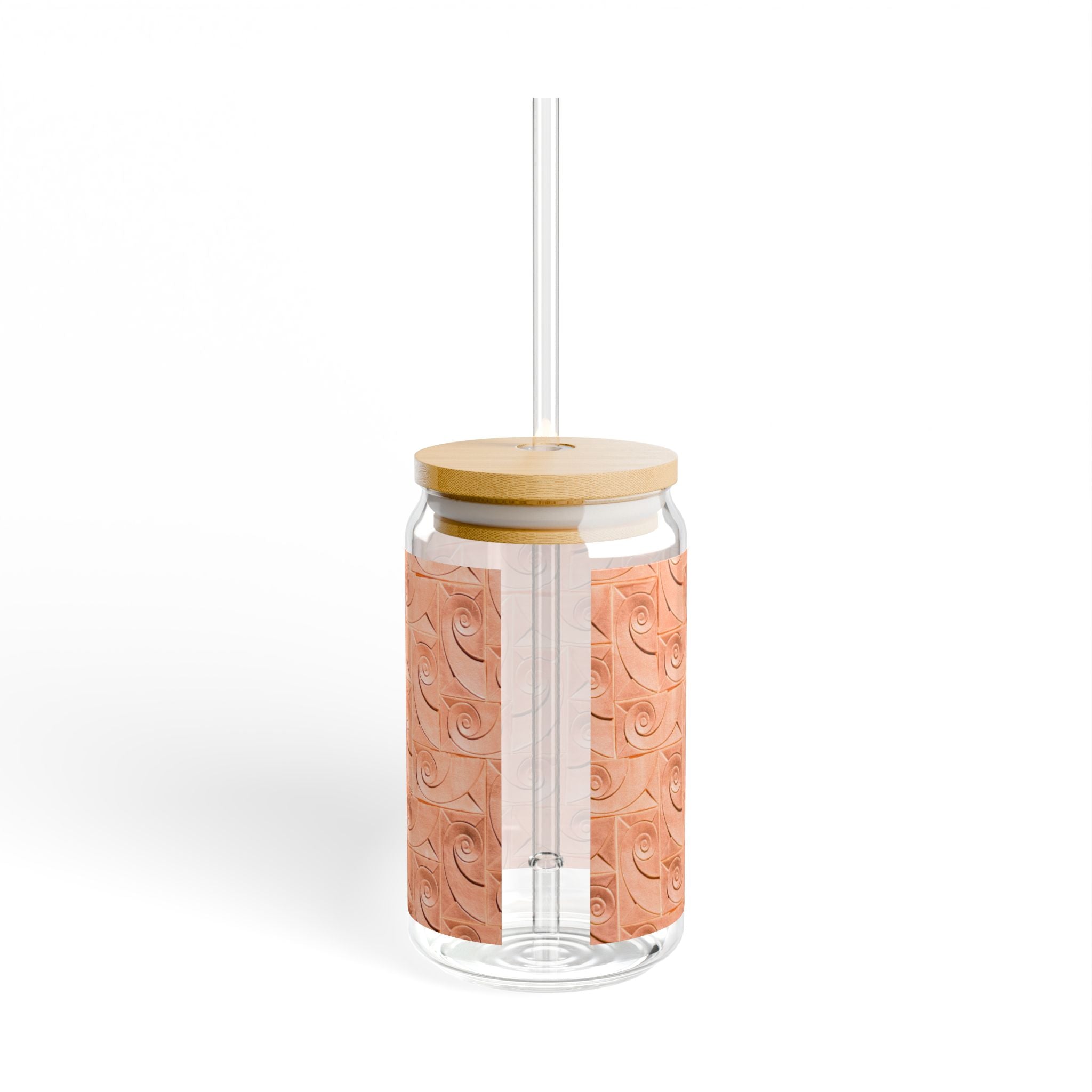 THE ROSCOE - Peach Swirl | Glamorous ART DECO SIPPER GLASS 16oz