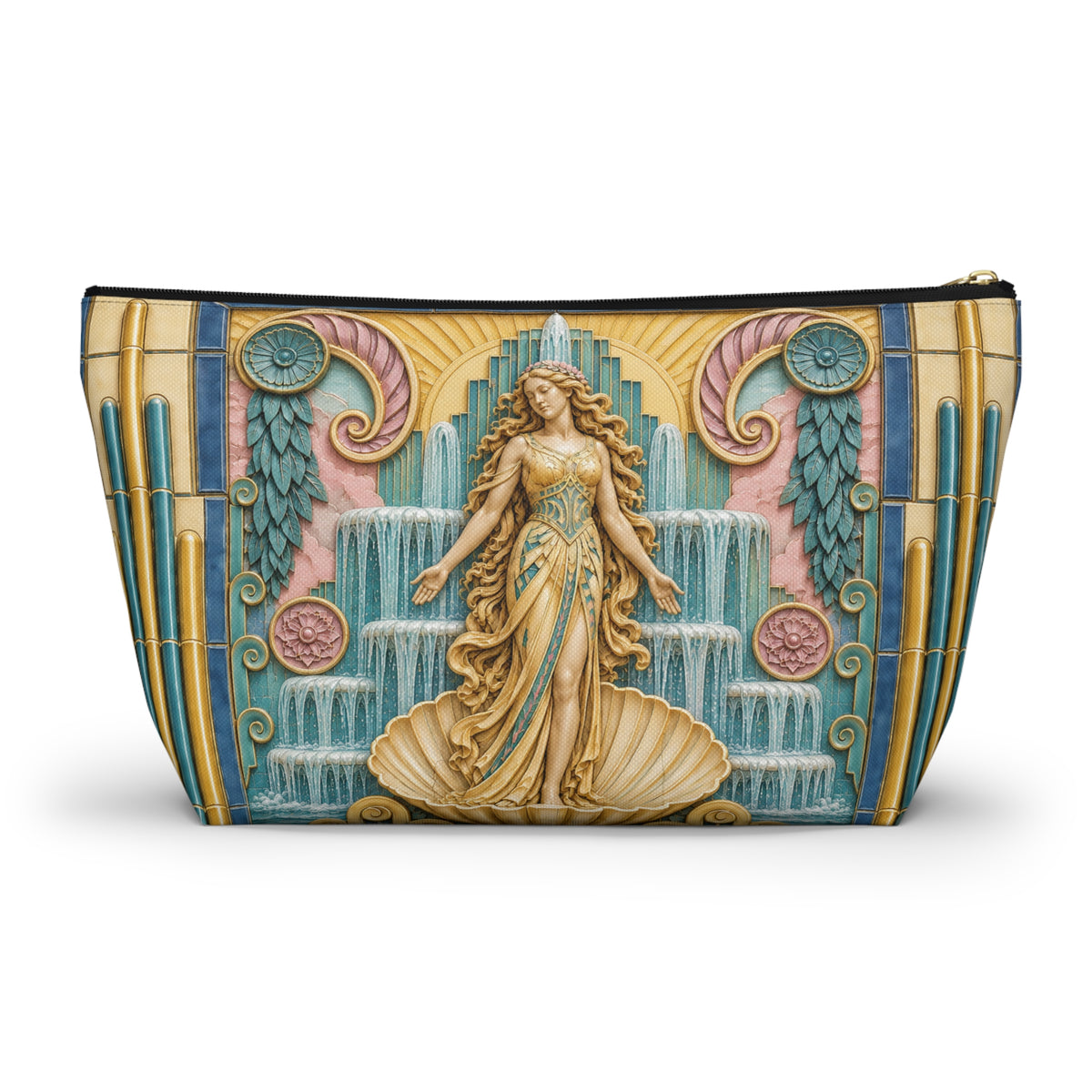THE VENUS - Golden Sunrise | Glamorous Art Deco Makeup Bag - Accessory Cosmetic Pouch