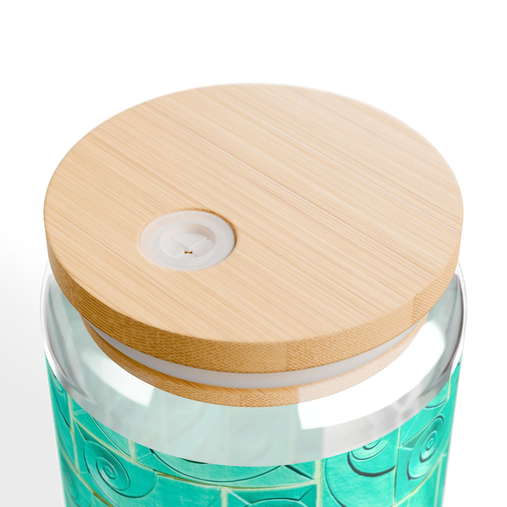 THE ROSCOE - Teal Swirl | Glamorous ART DECO SIPPER GLASS 16oz