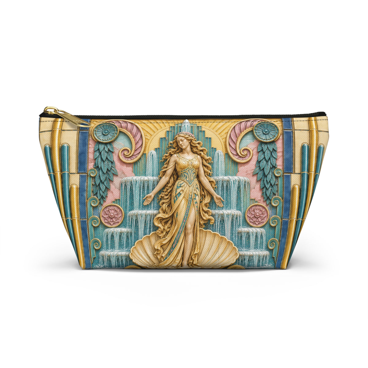 THE VENUS - Golden Sunrise | Glamorous Art Deco Makeup Bag - Accessory Cosmetic Pouch