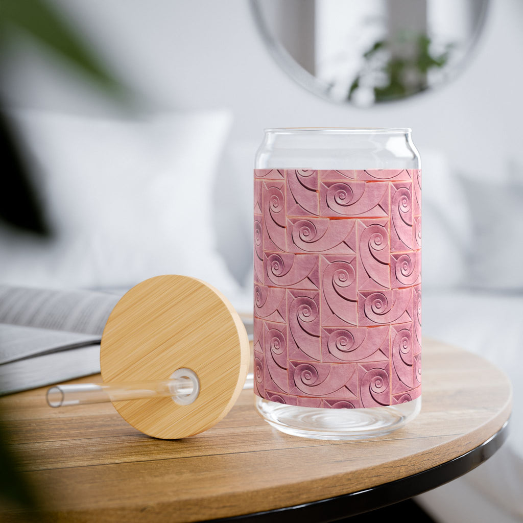 THE ROSCOE - Rose Swirl | Glamorous ART DECO SIPPER GLASS 16oz
