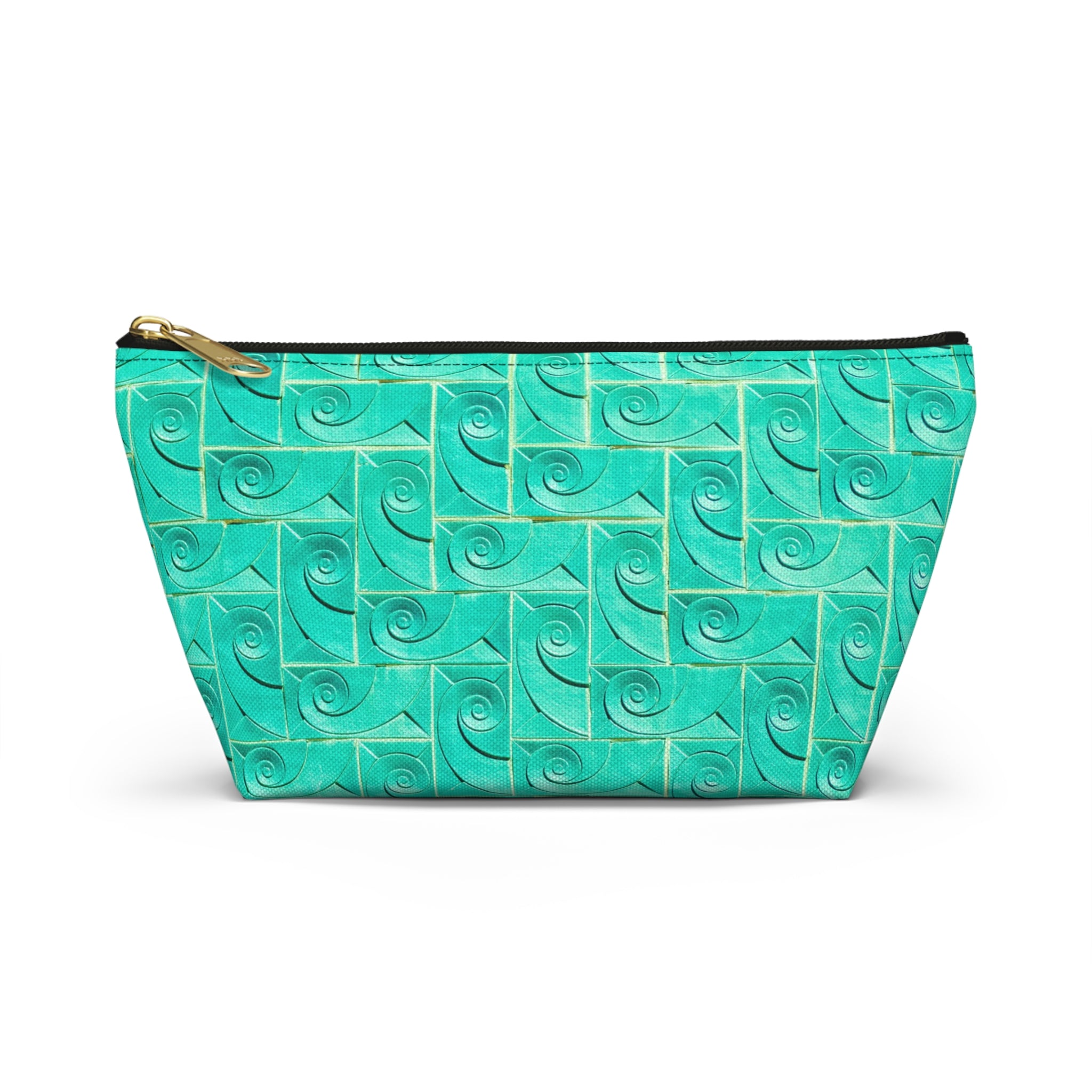 Glamorous Art Deco Makeup Bag - Accessory Cosmetic Pouch | THE ROSCOE - Turquoise Swirl