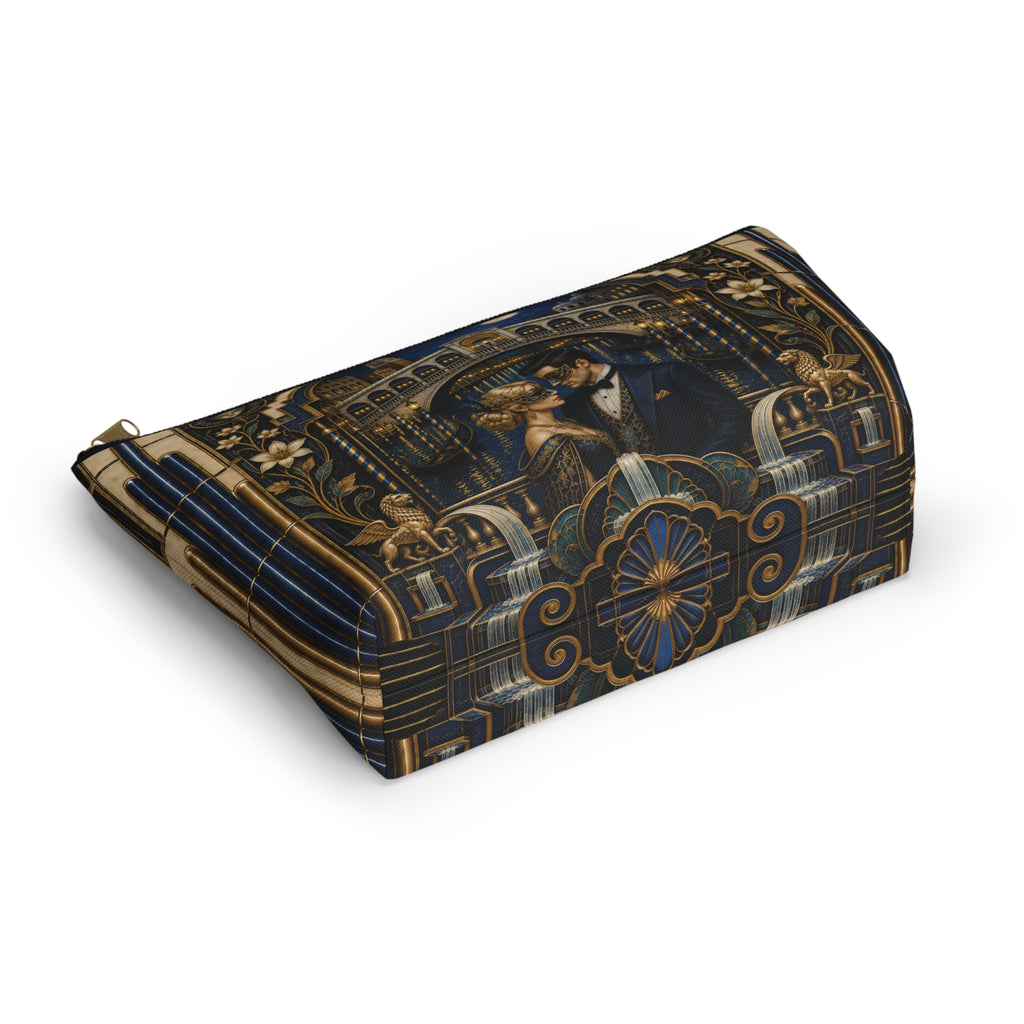 THE VENETIAN - Midnight Masquerade | Glamorous Art Deco Makeup Bag - Accessory Cosmetic Pouch