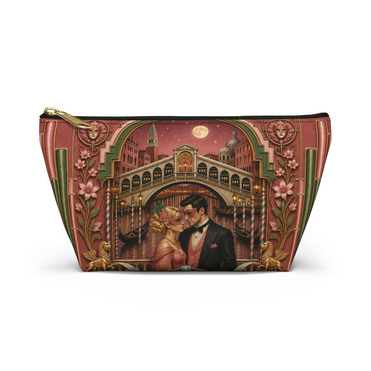 THE VENETIAN - Mauve Masquerade | Glamorous Art Deco Makeup Bag - Accessory Cosmetic Pouch
