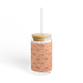 THE ROSCOE - Peach Swirl | Glamorous ART DECO SIPPER GLASS 16oz