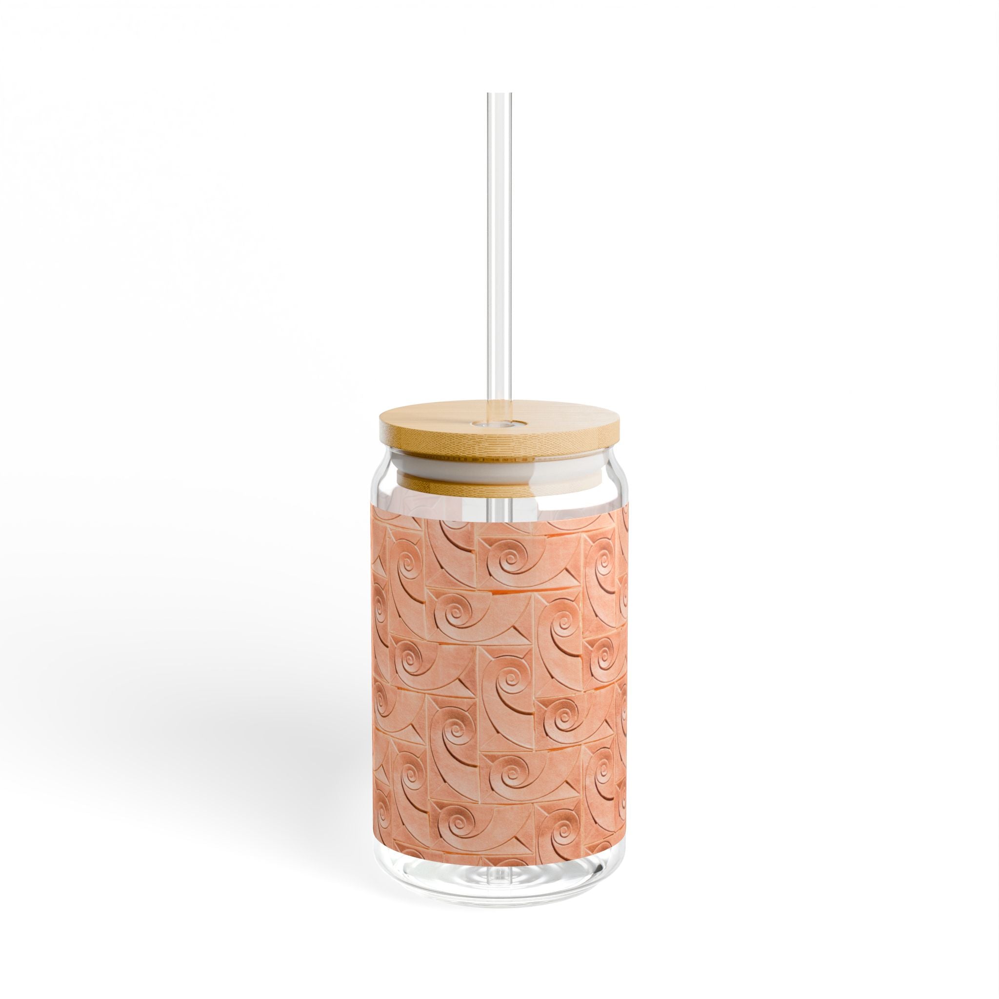THE ROSCOE - Peach Swirl | Glamorous ART DECO SIPPER GLASS 16oz