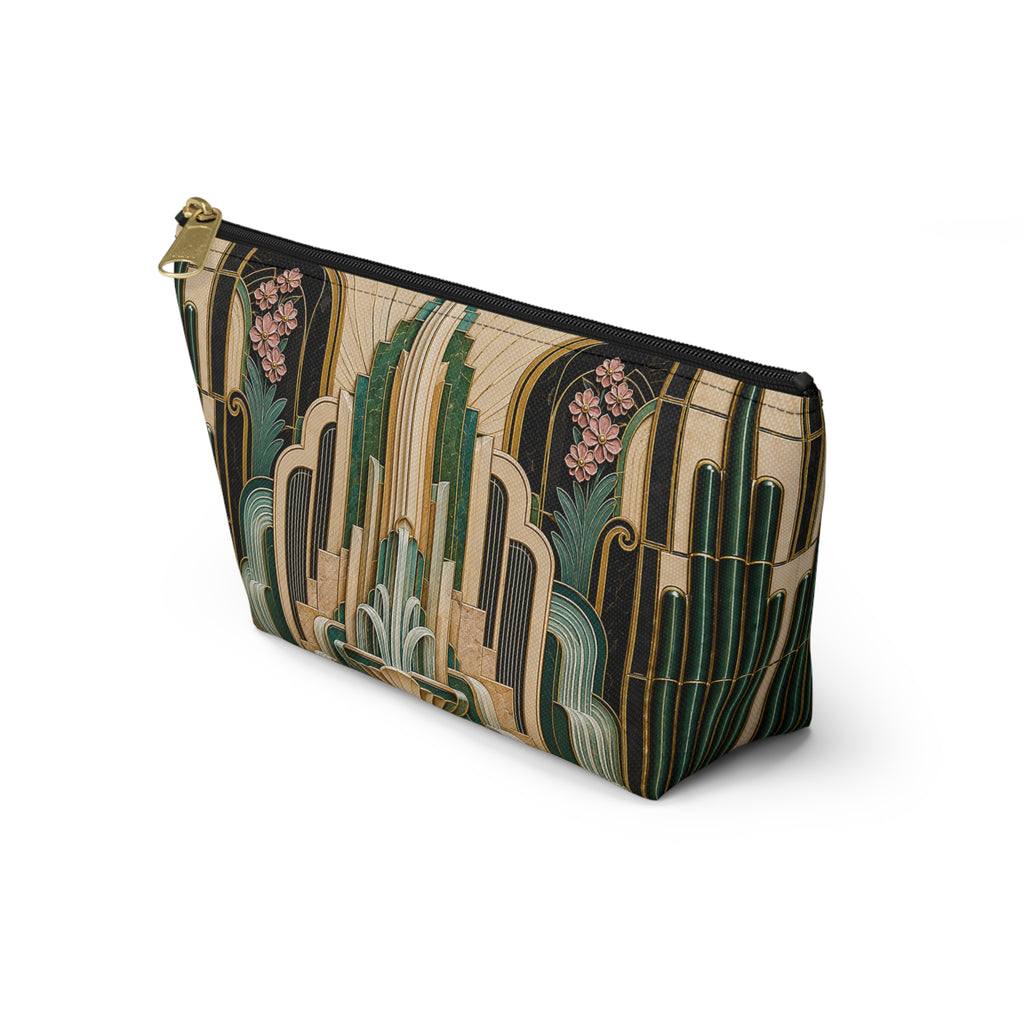 THE PARAMOUNT - Emerald Gold | Glamorous Art Deco Makeup Bag - Accessory Cosmetic Pouch