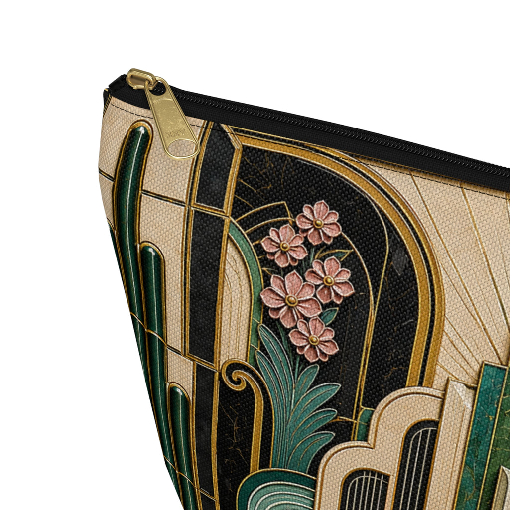 THE PARAMOUNT - Emerald Gold | Glamorous Art Deco Makeup Bag - Accessory Cosmetic Pouch