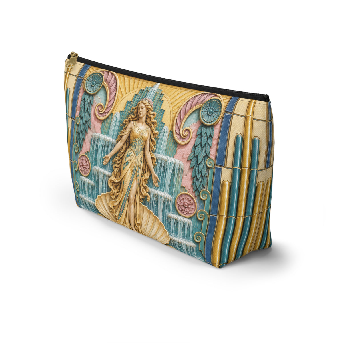 THE VENUS - Golden Sunrise | Glamorous Art Deco Makeup Bag - Accessory Cosmetic Pouch